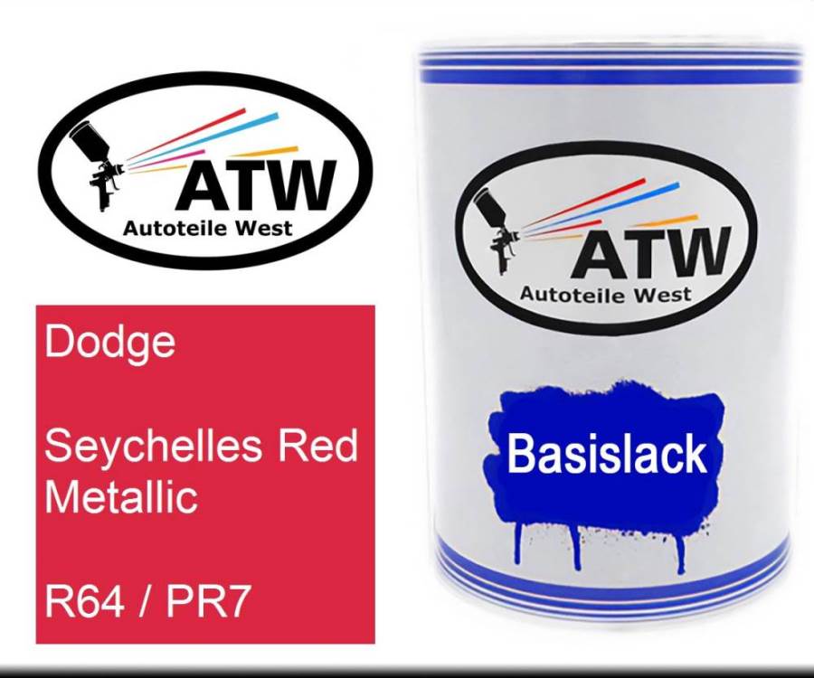 Dodge, Seychelles Red Metallic, R64 / PR7: 500ml Lackdose, von ATW Autoteile West.